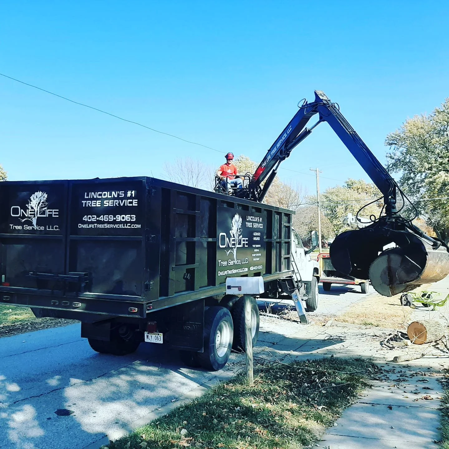 One Life Tree Service branded jobsite — Nebraska Arborists Association affiliation (source: NAA tree lincoln nebraska 4.jpg)